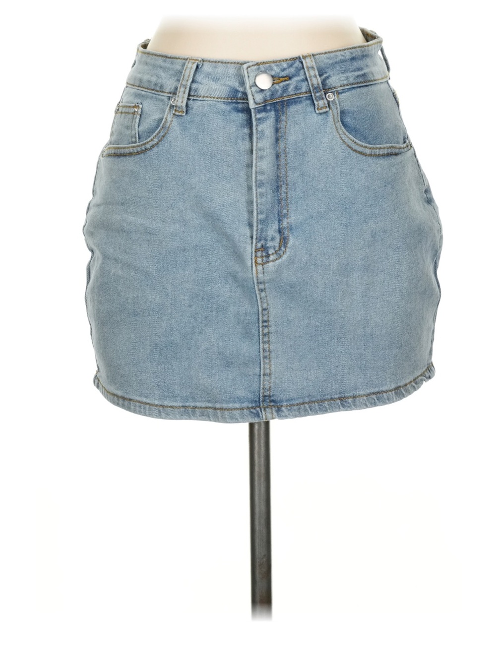 Light Wash Denim Mini Skirt